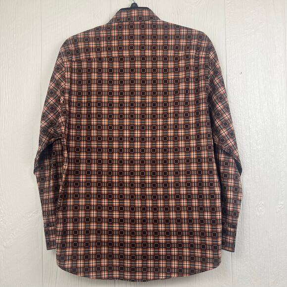 Johnston & Murphy shirt men’s Large tailored fit  geometric flip cuff button up - Picture 5 of 7